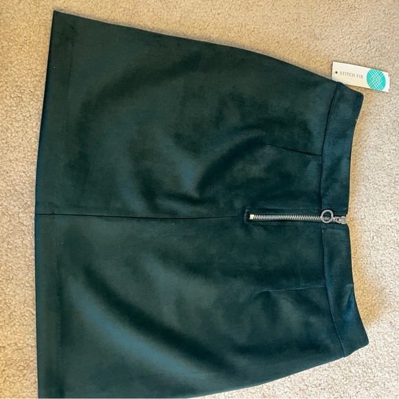 Dark Green Suede Mini Skirt Small - Picture 3 of 3